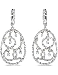 14K White Gold Diamond Dashing Diamonds Earrings