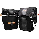 Ibera Bicycle PakRak Clip-On Quick-Release All Weather Panniers (Pair), Includes Rain Cover