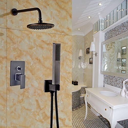 Oulantron Bathroom 2-way Mixer 8" Rainfall Shower Set with Hand Spray Oil Rubbed Bronze