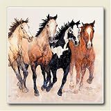 Stepping Out Steppin Western Horses John Saunders Six Inch Absorbastone Trivet