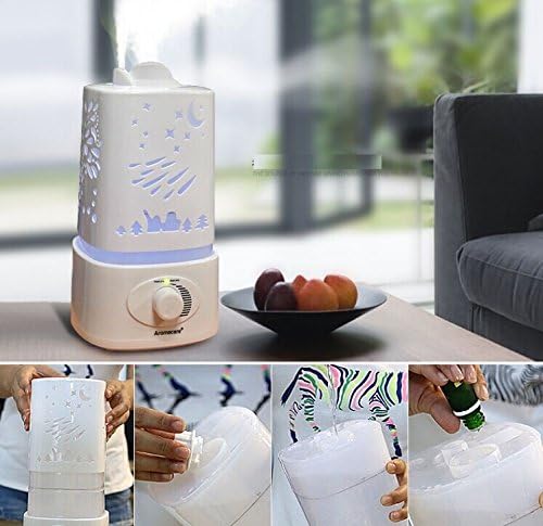 IDIO 1500ml Aromatherapy Essential Oil Diffuser Portable Ultrasonic Cool Mist Aroma Humidifier With Color LED Lights Changing and Waterless Auto Shut-off Fuction for Home Office Bedroom Room