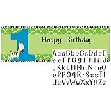 Creative Converting Wild at One Zebra Giant Party Banner with Customizable Stickers