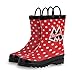 Disney Kids Girls' Minnie Mouse Character Printed Waterproof Easy-On Rubber Rain Boots (Toddler/Little Kids)