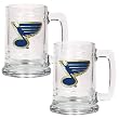 St. Louis Blues NHL 2pc 15oz Glass Tankard Set- Primary Logo
