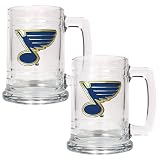 St. Louis Blues 2pc 15oz Glass Tankard Set- Primary Logo NHL Hockey