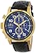 Invicta Men's 13055 Force Chronograph Blue Dial Black Leather Watch