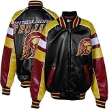 NCAA USC Trojans Youth Black 2010 Pleather Full Zip Jacket (Medium)