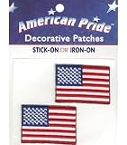 Decorative Patches-Small American Flags 2/Pkg