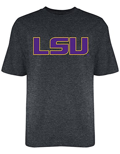 LSU Tigers Mens T Shirt Charcoal Heather - XL - charcoal heather gray