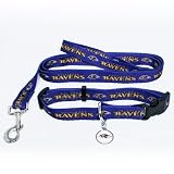Baltimore Ravens Pet Set Dog Leash Collar ID Tag LARGE