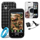 Checker Smoke Silicone Skin Case for Samsung Galaxy Fascinate SCH- i500 + M ....