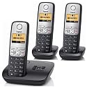 Gigaset - A400A Trio - Téléphone sans fil DECT/GAP avec Répondeur - Argent/Noir