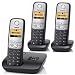 Gigaset Siemens A400A Trio T�l�phone sans fil DECT/GAP avec R�pondeur Argent/Noir