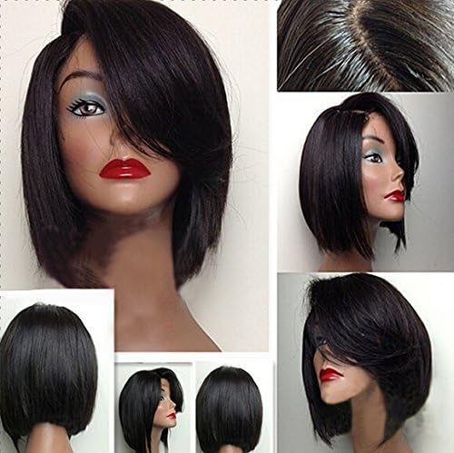 Art of Love 5a Virgin Brazilain Human Hair Silky Straight Lace Front Bob Wigs for Black Women 12''