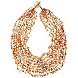 8 Strand Carnelian Chips with Sterling Silver Beads 20in Necklace