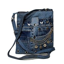 Denim Studded Purse Crafted from Vintage Denim