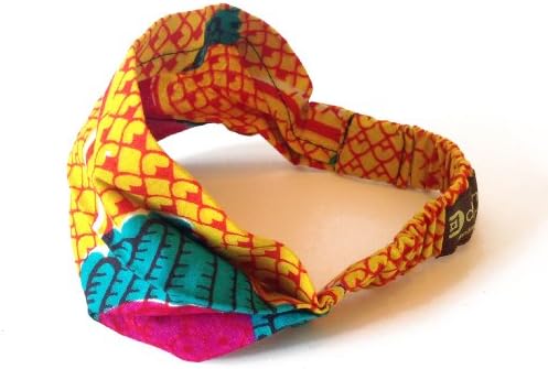 Dsenyo Cotton Stretch Headband Fair Trade Malawi Yellow Feather