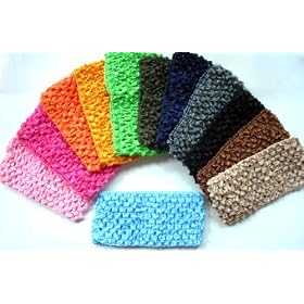 "My Little Noggin" 1.5" baby girls crochet headbands 12 total