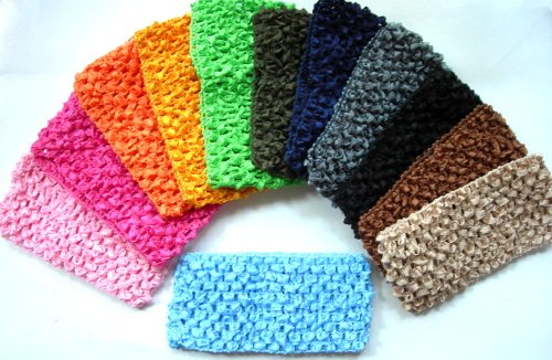 "My Little Noggin" 1.5" baby girls crochet headbands 12 total