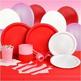 Red, White and Pink Deluxe Party Kit (24 guests)