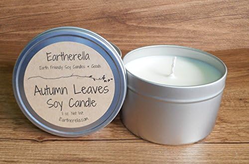 AUTUMN LEAVES Natural Soy Wax 11 oz. Tin Candle, long 60+ hour burn time, fall, autumn, patchouli, fruits, spices, cinnamon, mandarin, berry, earthy, gift for her
