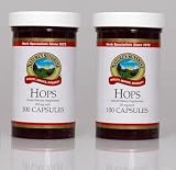 HOPS 250 mg, KOSHER, Herbal Food Supplement (Pack of 2) 100 Capsules each "FAST SHIPPING"