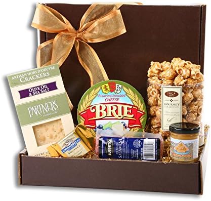 Thinking of You Gift Basket Containing Gourmet Crackers, Snacks, etc.