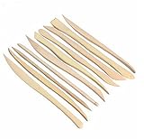 Lautechco 10個入り/セット ファインウッド四肢粘土彫刻ナイフウッド/粘土/セラミック/ハンドツール、DIYツール陶器ツール