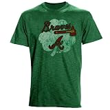 MLB Majestic Threads Atlanta Braves St. Patrick's Day Tri-Blend Crew T-Shirt - Green (Small)