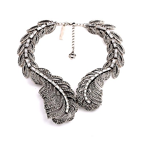 Kaariag Punkin® Crystal Vintage Style Feather Choker Necklace