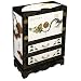 EXP Handmade Furniture - 32" Black & White Chinese Storage Cabinet W/ Exotic Fruit & Lotus Design