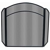 3 Fold Black Wrought Iron Arch Top Screen