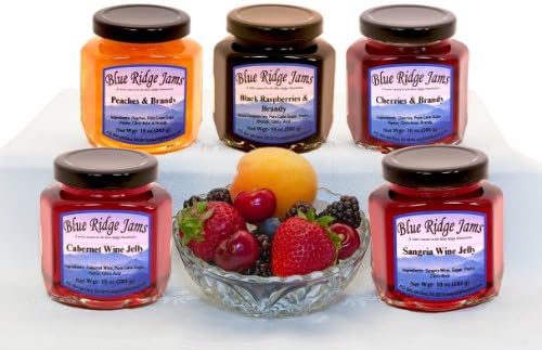 Wine Jelly and Brandy Preserves Variety Pack, Set of 6