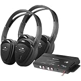Power Acoustik HP-902RFT 2 Swivel Ear Pad 2-Channel RF 900 Mhz Wireless Headphones with Transmitter