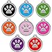 CNATTAGS Personalized Engraved Designers Round Paw Pet ID Tag Dog Tag Cat Tag (Pink)