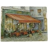 French Cafe Heavy thick glass tempered large cutting board, European design