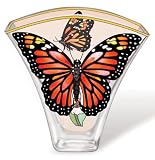 Amia 5622 Whispering Wings Vase, Monarch Butterfly Design, 6-Inch W by 2-Inch L by 5-3/4-Inch H