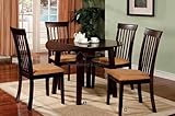 Round Dark Cherry Finish 5pc. Dining Set w/ Drop Leaf
