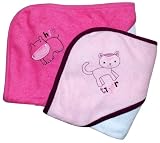 Frenchie Mini Couture Wild Animal Hooded Bath Towel Set, 2 Pack, Girl