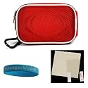 Red Nylon Slim Version Kroo Eva Carrying case with Wristband and screen guard for Casio EX-S5, EX-S12, EX-Z29, EX-FS10, EX-FC100, EX-Z100, EX-Z150, EX-Z200, EX-Z250, EX-Z300