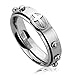 6MM Stainless Steel Wedding Band Ring Casting Cross Rosary Spinner Praying Ring (5 to 14) For Unisex Men & Women
