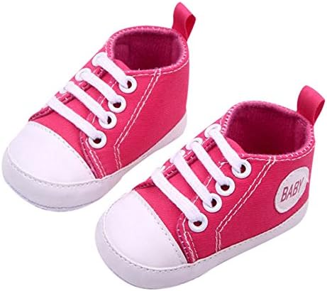 BRIGHT PEACOCK Toddler Shoes Soft Sole Baby Boy Girl Shoes Kids Newborn Anti-slip Sneaker for Baby Age 0-12 Months -Hot Pink 12cm/EUR 28