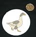 3" button / pin printed with domesticated, domestic, goose, fowl, barnyard, gas, livestock, waterfowl, avian, bird, animal