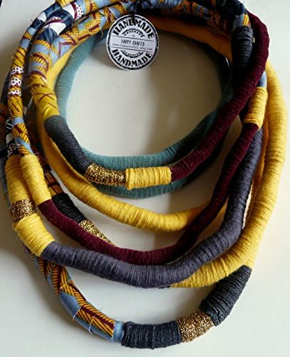 Unique/ Yarn Wrapped Necklace/ African Style/ Tribal/ Street/ Hippie/ Hipster/ Eye Catcher