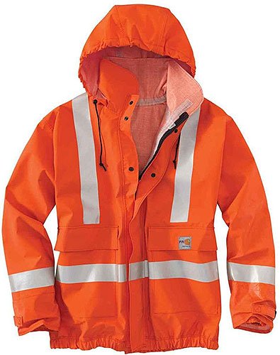 Top Rated !!! for Men's Carhartt Flame Rain Jacket ORANGE LRG TLL