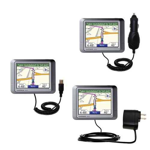 Deluxe Kit for the Garmin Nuvi 260 includes a USB cable with Car and Wall Charger - Gomadic Brand w/ TipExchange Technology