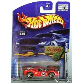 Hot Wheels 2002 First Editions Red Ferrari P4 #025 Race/Win Card 1:64 Scale