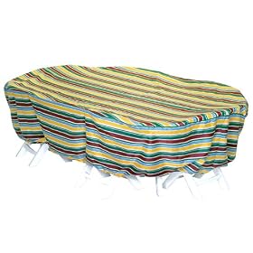 Two Dogs Designs, 92 Oval Rect Table Cover, Stripes from Dog Accessories