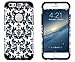 iPhone 6, DandyCase 2in1 Hybrid High Impact Hard Black & White Flower Pattern + Silicone Case Cover for Apple iPhone 6 (4.7