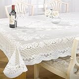 from Emma Barclay Chantal Lace Woven Tablecloth, White, 60 x 90 Inch